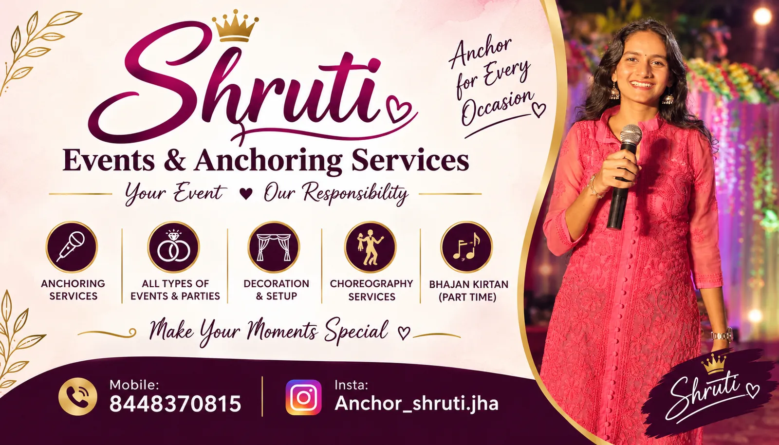 Anchor Shruti Jha cover